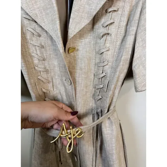 beige spring dresses Rent AJE Serendipity Reflection Midi Dress (Champagne) – Dress for a Night main image 0